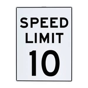 Sandleford 450 x 600mm 10km Speed Limit Plastic Sign