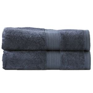2pc Renee Taylor Bath Sheet Set Stella 650 Gsm Super Soft Bamboo Cotton Indigo