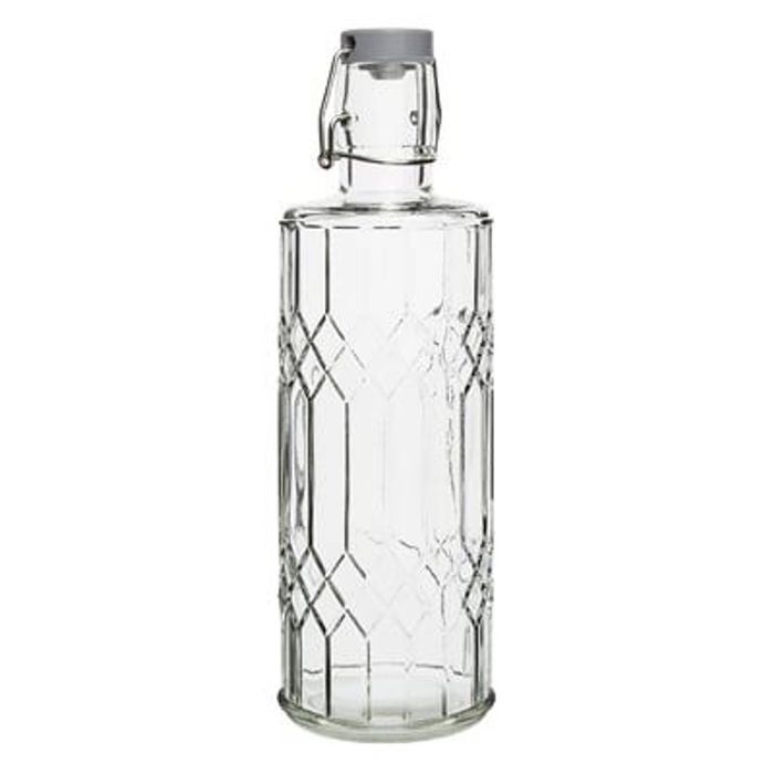 Olympia Geo Glass Water Bottle With Stopper 1l 6 Pack