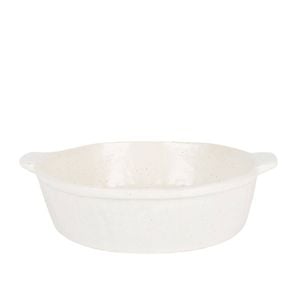 NF Living Round Baker 22x19.5 Durable Ceramic Baking Dish Bakeware White