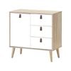 Costway Wood 3 Chest of Drawers Sideboard Storage Cabinet Bedside Table White