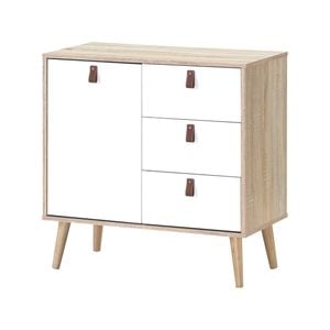 Costway Wood 3 Chest of Drawers Sideboard Storage Cabinet Bedside Table White