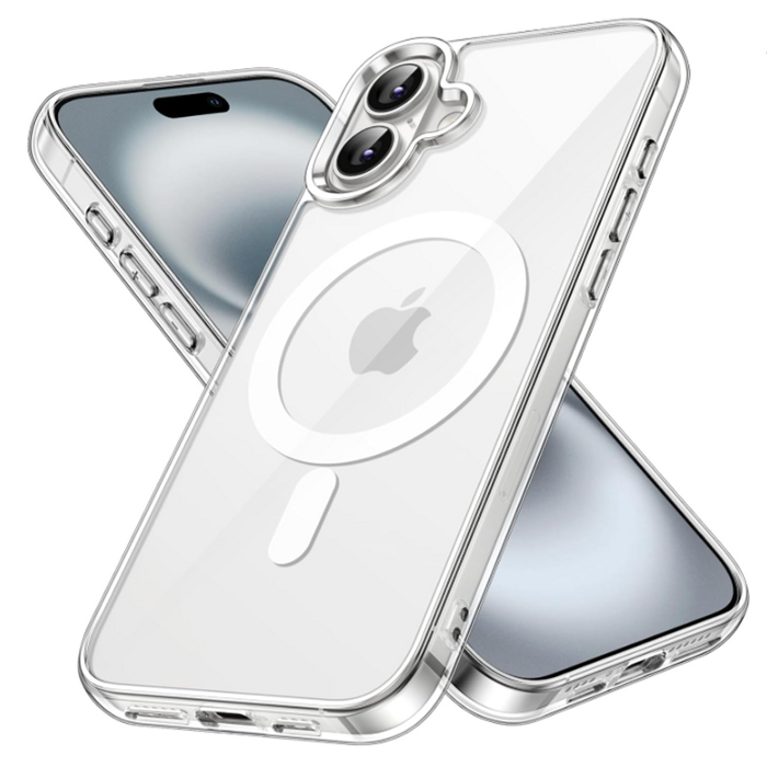 Case Clear Magnetic Shockproof Cover - For Apple iPhone 16 (Clear)