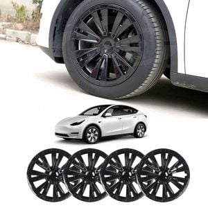 Tesla Model Y 2022-2025 Wheel Protector Cover Hub Caps 19 Inch Rim Hubcap X Plaid Black