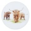Ashdene Glass 30cm Highland Herd Round Surface Protector