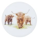 Ashdene Glass 30cm Highland Herd Round Surface Protector