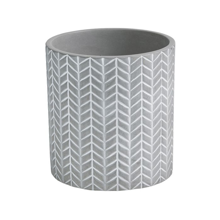 EDEN 13.5cm Grey Chevron Indoor Concrete Planter