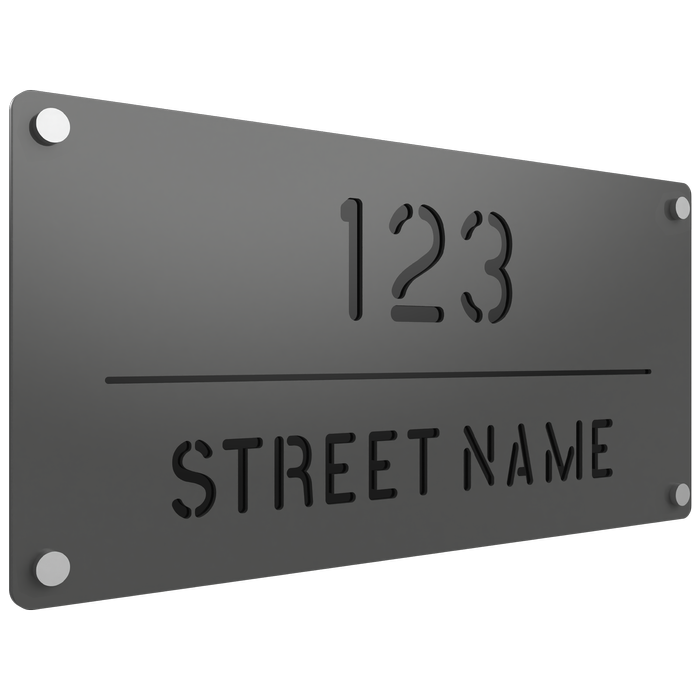 ProtectorAl 580mm x 280mm Woodland Grey Custom House Sign Aluminium Cut Through
