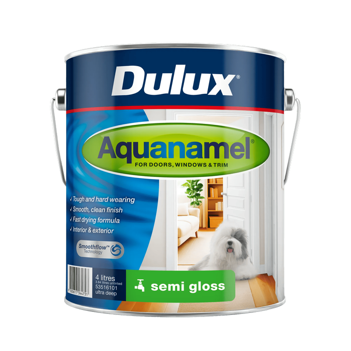 Dulux 4L Semi Gloss Ultra Deep Aquanamel Enamel Paint