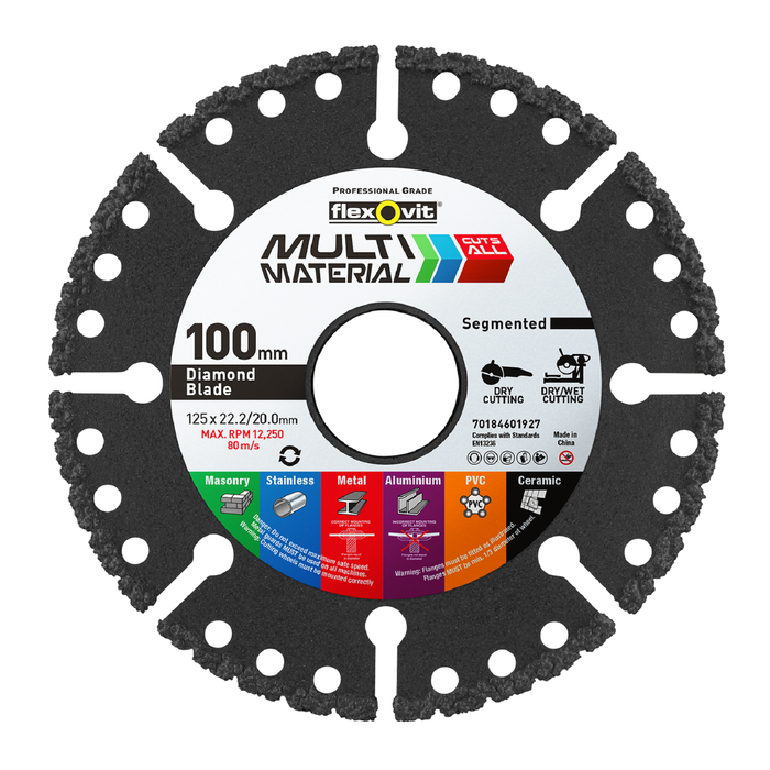 Flexovit 100mm Multi Material Segmented Diamond Blade