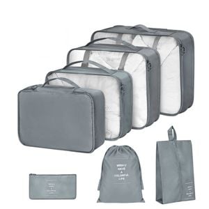 Vagooz 7-piece Travel Organizer Set Lightweight Packing Bags For Luggage – Grey