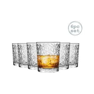 Bormioli Rocco Lounge Vintage Cut Double Old Fashioned Tumblers - 370ml - Pack of 6
