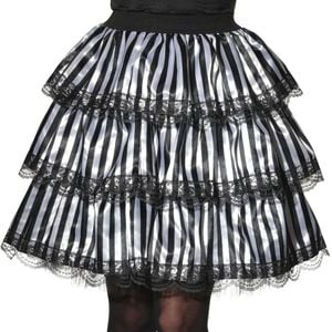 Rubies Women Halloween Scary Striped Black & White Ruffle Skirt Costume Size STD