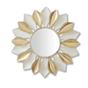 P&P Gold Round Metal and Glass Wall Mirror with Elegant Pattern for Home Decor