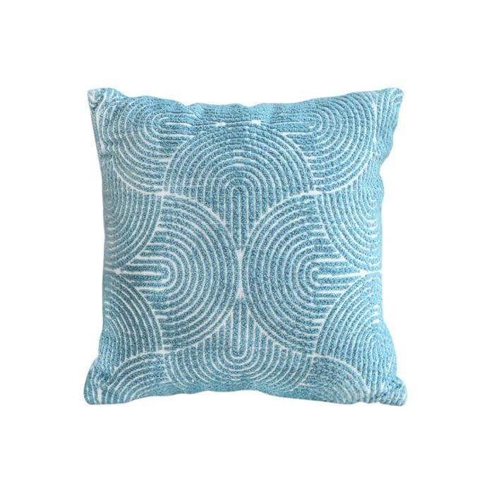 SOGA 50cm Blue Throw Pillow – Geometric Corded