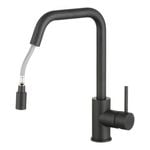 Estilo 35mm Matte Black WELS 5 Star 6L/min Side Lever Pull Down Sink Mixer