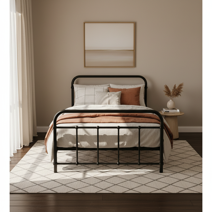 Artiss Metal Bed Frame Single Size Bed Base Beds Platform Black