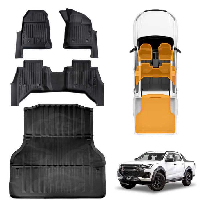 3d Floor Mats Tub Liner For Isuzu D-max Dmax Dual Cab 2020-onwards All Weather Heavy Duty Cargo Car Trunk Luggage Tray