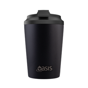 Oasis Ceramic Lined Stainless Steel Double Wall Coffee Cup 360ml - Black