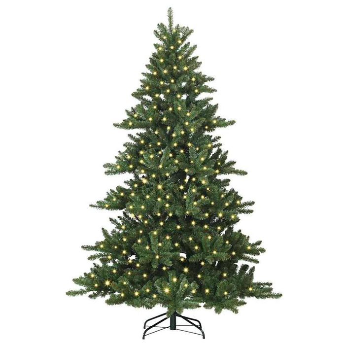 vidaXL Artificial Hinged Christmas Tree Green 180 cm PVC and Steel