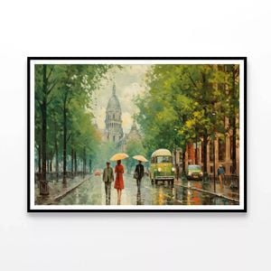 People Walking in the Rain  Print 100% Australian Made 120x90cm  (Poster)