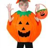 KIDS PUMPKIN COSTUME Halloween Unisex Fancy Dress Up Party Orange Vegetable - Orange | Up to 12 Years Old | Dress