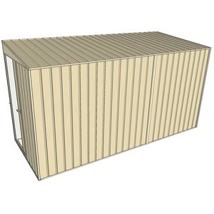 Build-a-Shed 1.5 x 3.7 x 2m Single Sliding Door Skillion Shed - Cream