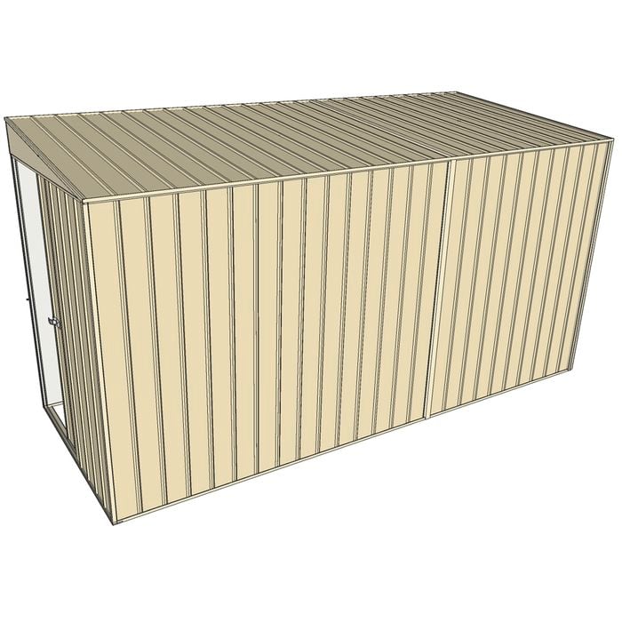 Build-a-Shed 1.5 x 3.7 x 2m Single Sliding Door Skillion Shed - Cream