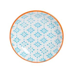 Nicola Spring Hand Printed Sauce Dish - Japanese Style Porcelain Salad Serving Plate - 10cm