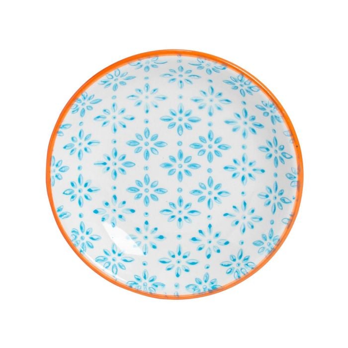 Nicola Spring Hand Printed Sauce Dish - Japanese Style Porcelain Salad Serving Plate - 10cm