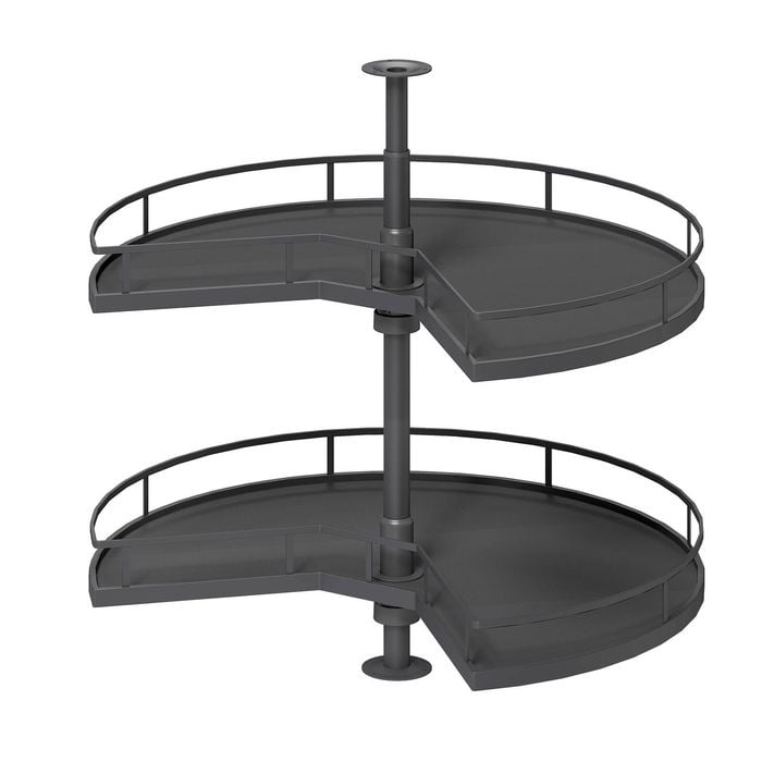Kaboodle Corner Rotating Tray 2 Tier Solid Shelf