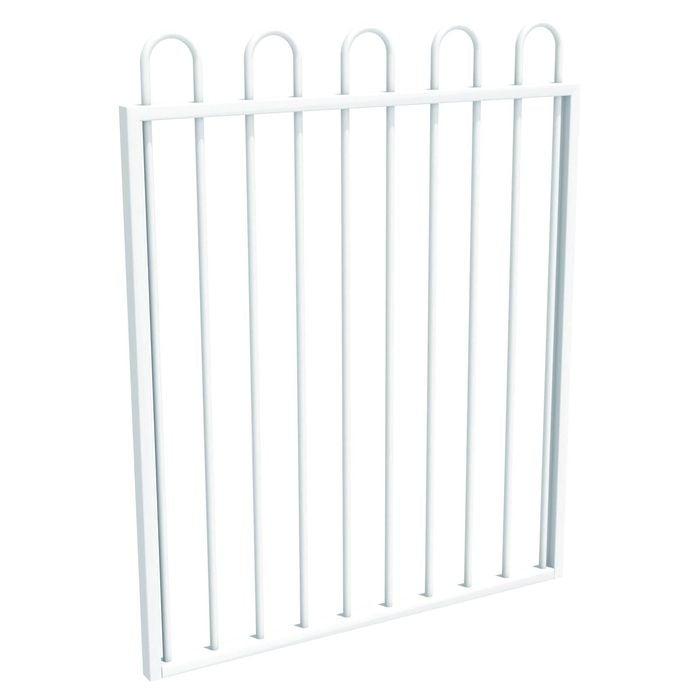 ProtectorAl 975 x 1200mm Pearl White Aluminium Pool Loop Top Gate
