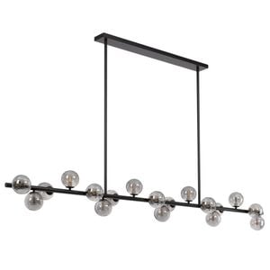 Telbix Moran Modern 18-Lights Pendant Hanging Lamp Light Metal Glass Black Smoke Matte