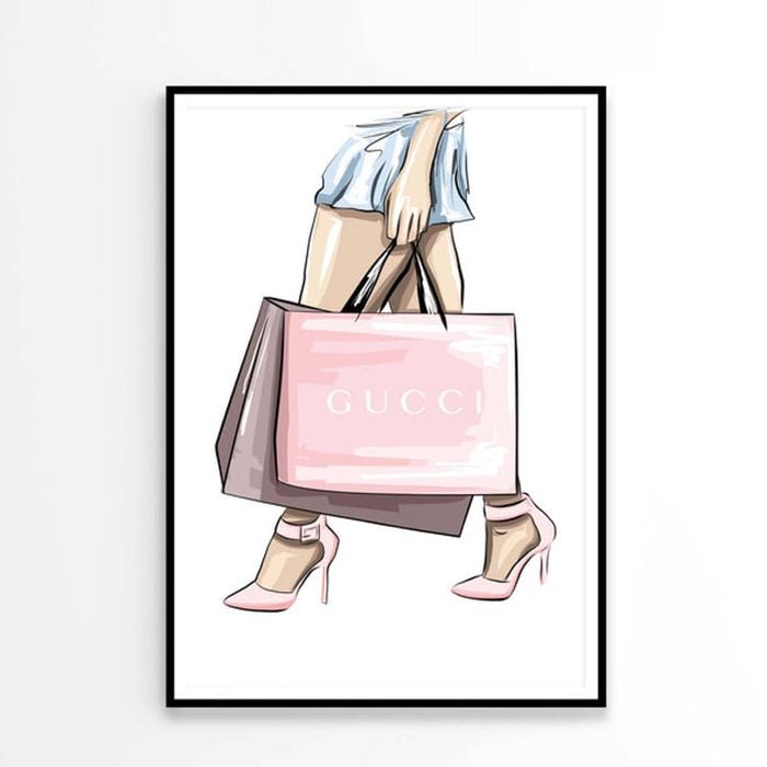 Luxury Pink Heels Fashion Print 100% Australian Made 90x120cm (Poster)
