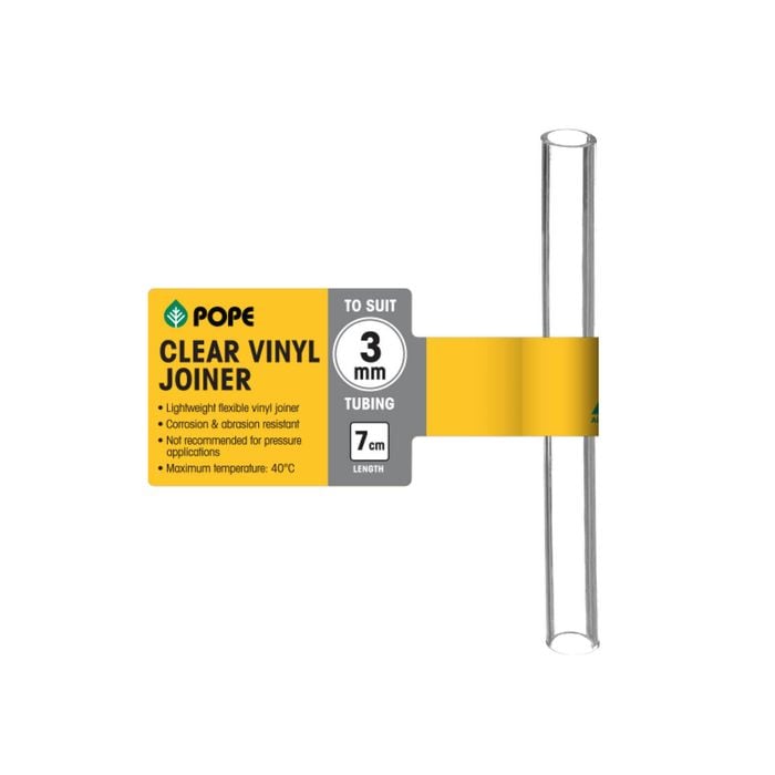 Pope 3mm x 7cm Clear Vinyl Tubing Joiner