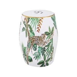Leopard in the Jungle Stool