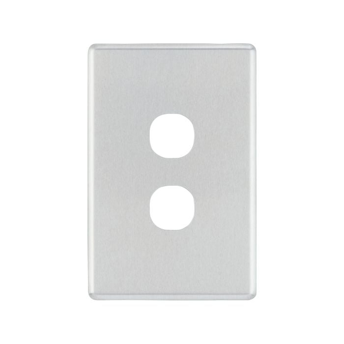 Deta S-Line Brushed Aluminium 2 Gang Switch Cover Plate