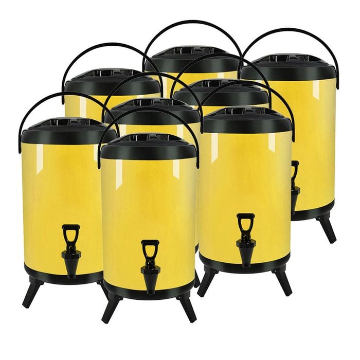 SOGA 8X Stainless Steel Insulated Beverage Dispenser with Tap 16L Yellow