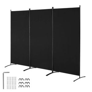 Vevor 3 Panels Room Divider Black Portable Freestanding For Office Bedroom Study