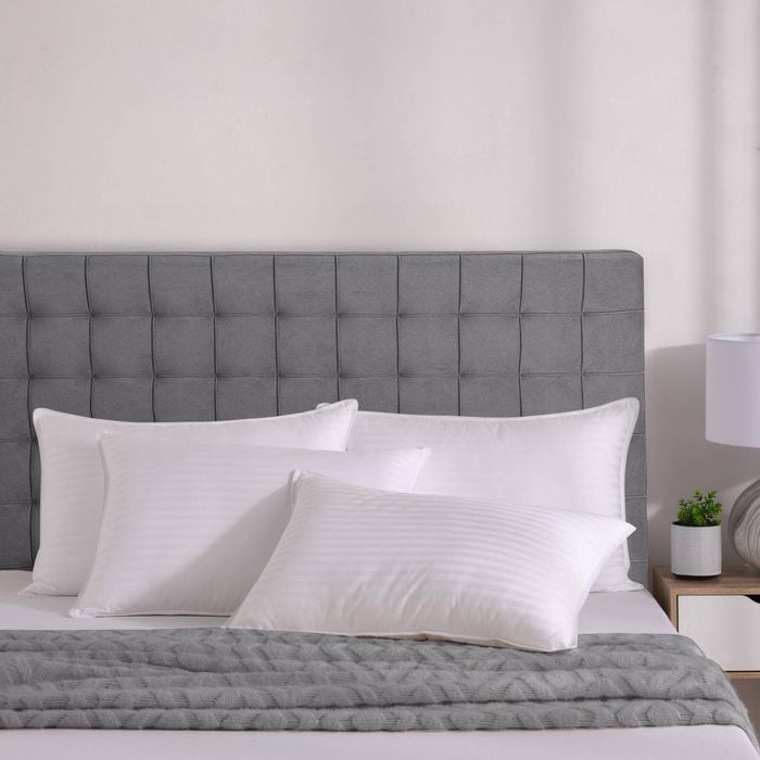 Dreamaker Hotel Collection Cotton Sateen Cover Microfibre Pillow Standard - 4 Pack