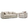 Harmony 3 Seater Fabric Sofa Set Wih Armchair Cream