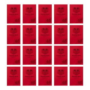 20x Spirax P101 Protective Cover Exercise Book A4 48 Pages 9mm Dotted Thirds Red