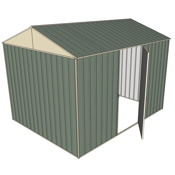 Build-a-Shed 2.3 x 3.0 x 2.3m Gable Single Hinged Side Door Shed - Green
