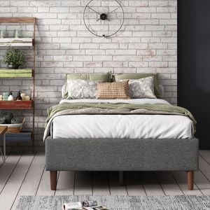 Bed Frame Mattress Foundation Dark Grey Queen