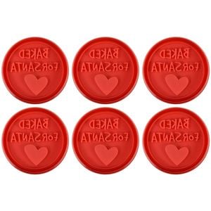 6PK R&M Baked For Santa Pastry & Cookie Stamper 6.4cm - Red