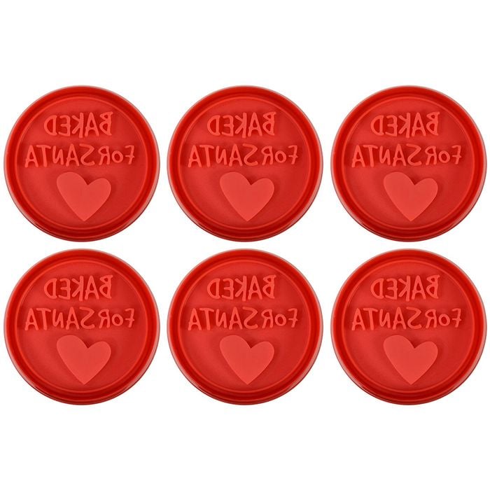 6PK R&M Baked For Santa Pastry & Cookie Stamper 6.4cm - Red