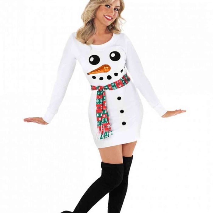 Christmas Snowman Womens Plus Size Costume - 16-18