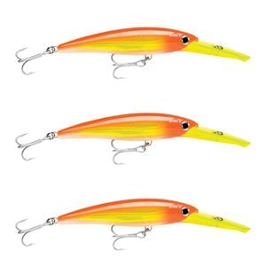 3x Rapala 14cm X Rap Magnum 20 Deep Diving Trolling Lures - Hot Head