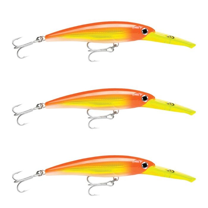 3x Rapala 14cm X Rap Magnum 20 Deep Diving Trolling Lures - Hot Head