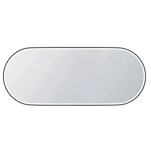 Attica 1800 x 750mm Matte Black Metal Framed Nobu Oval LED Mirror